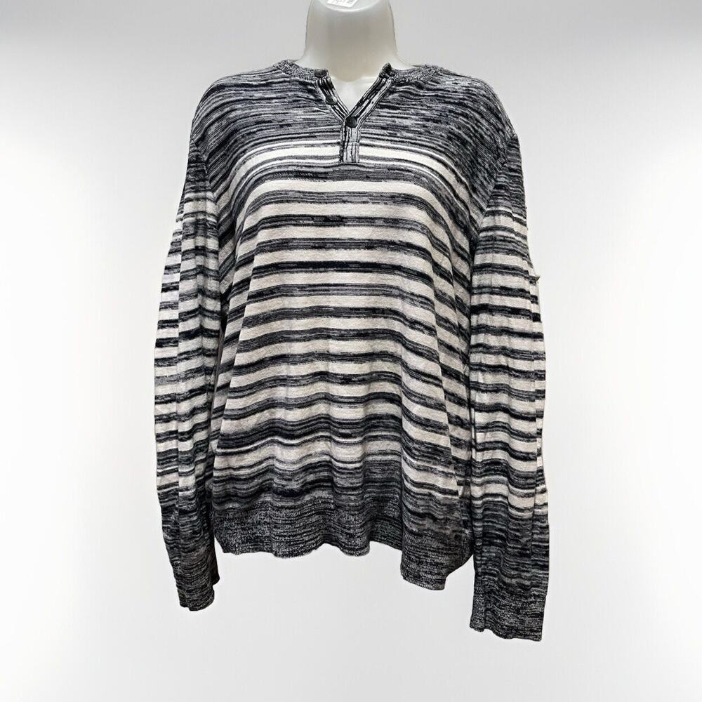 Express Sweater Size Large Gray Cream Striped Oversized